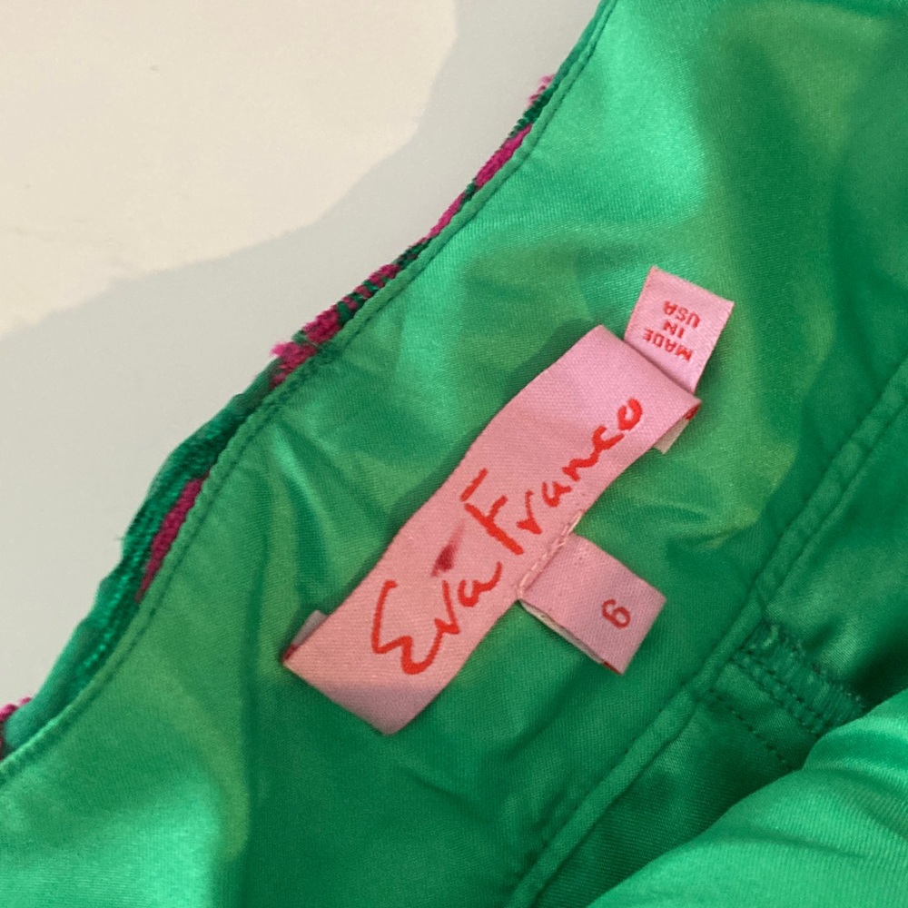 EVA FRANCO Salinger Palazzo wide Leg Pants Textured Green Pink Camiella bloom - Picture 6 of 15